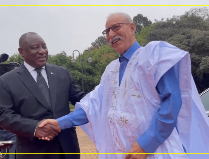 El presidente de Sudáfrica, Cyril Ramaphosa, recibe al presidente saharaui Brahim Ghali en Pretoria