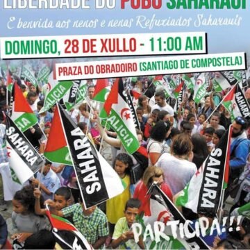 28 de Julio: concentración en la plaza do Obradoiro en Santiago de Compostela, por la libertad del Pueblo Saharaui