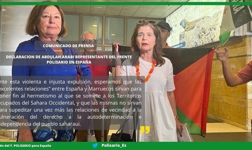 Declaración de prensa de Abdulah Arabi con motivo de la expulsión del Sahara Occidental de dos abogadas españolas