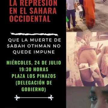 Valencia, 24 de julio: concentración para denunciar la violaciones de DDHH por parte de Marruecos en las zonas ocupadas del Sáhara Occidental