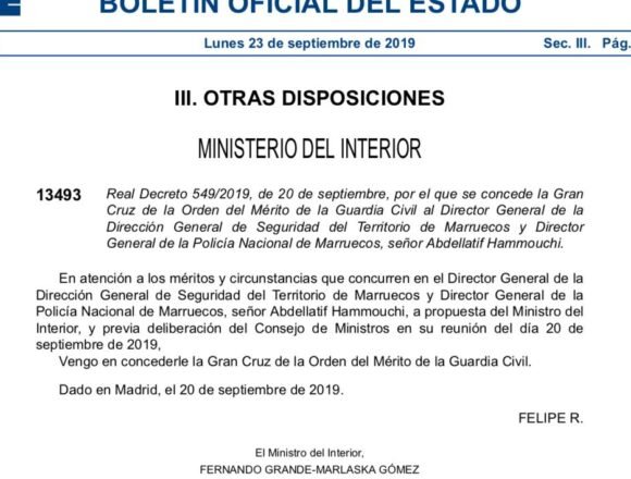 La NOTICIA DEL DÍA | El gobierno socialista condecora al jefe de la policía y de los servicios secretos marroquís