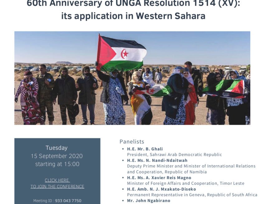 (En directo) Presidente saharaui participa por videoconferencia en la reunión del Grupo de de Ginebra de Apoyo al Sáhara Occidental por 60° aniversario de la Resolución 1514 (XV) de la Asamblea General DE LAS NACIONES UNIDAS