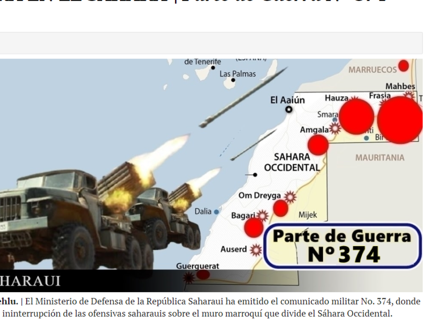 GUERRA EN EL SAHARA | Parte de Guerra Nº 374