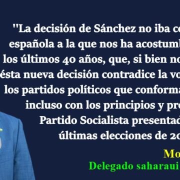 Mohamed Zrug: »El giro de Sánchez sienta un precedente peligroso en el curso de los esfuerzos internacionales para solucionar el conflicto del Sáhara Occidental»