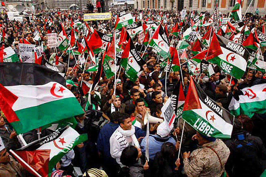 SAHRAOUIS-MADRID-col Protestation contre l’occupation marocaine ! | El Watan