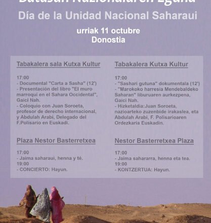 Created with GIMP Pueblo Saharaui: 43 años de resistencia – Saharar Herria: 43 urteko erresistentzia