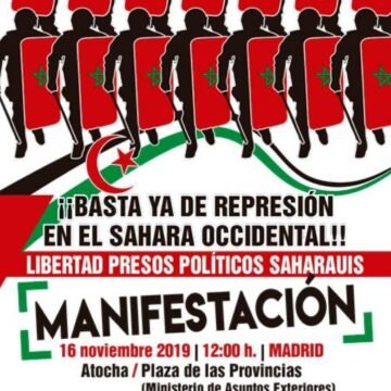 ¡Basta ya de represión en el Sahara Occidental! – Manifestación el 16 de noviembre en Madrid