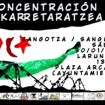 Solidaridad NAVARRA con el pueblo saharaui |  Concentración en Sangüesa/Zangoza el sábado día 30 a las 13 horas en la Plaza de las Arcadas (Ayuntamiento)