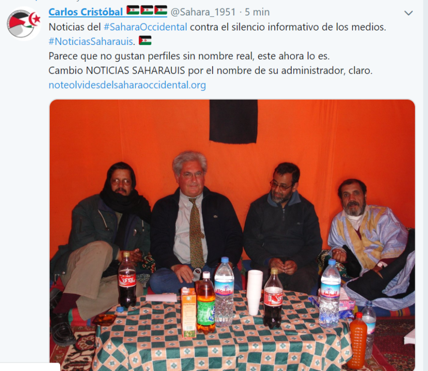 Carlos Cristóbal  ?? ?? ?? ‏   @Sahara_1951 ¡Estamos en twitter!