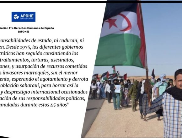 APDHE exige España “rectificar su flagrante violación del derecho internacional en el Sahara Occidental” | Sahara Press Service