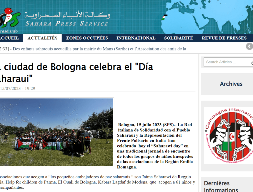 aqwertfjuk La ciudad de Bologna celebra el «Día Saharaui» | Sahara Press Service