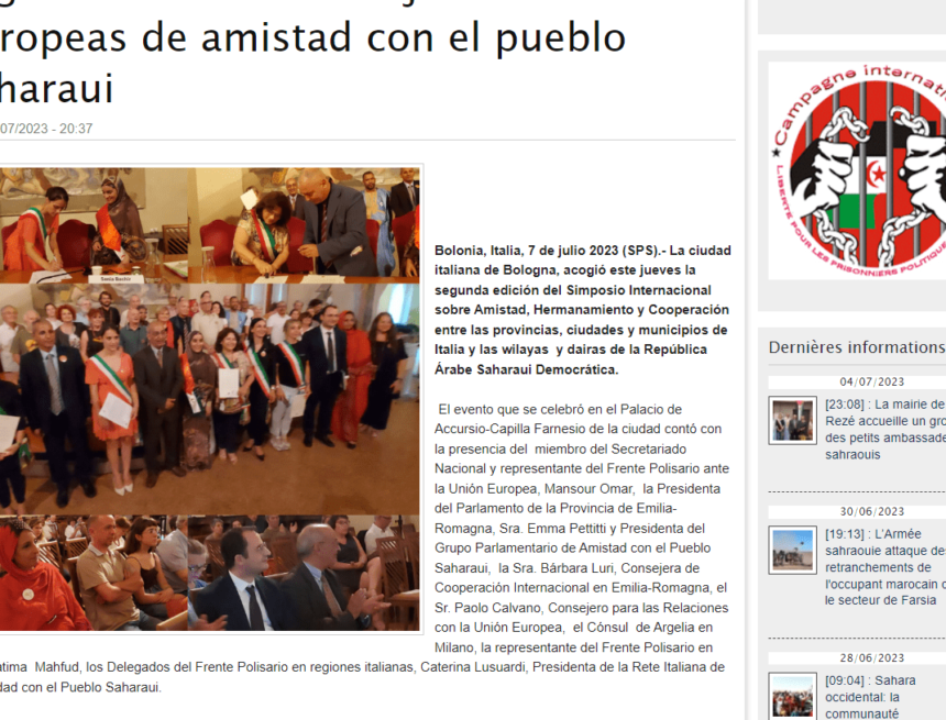 aqwertyuio La ciudad italiana de Bolonia acoge segunda edición de las jornadas europeas de amistad con el pueblo saharaui | Sahara Press Service