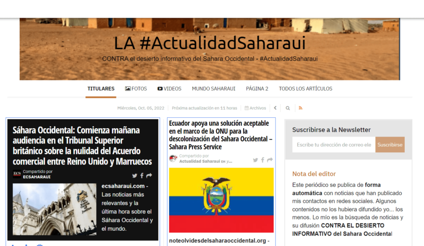 ¡LA ACTUALIDAD SAHARAUI! Las noticias del 5 de octubre de 2022