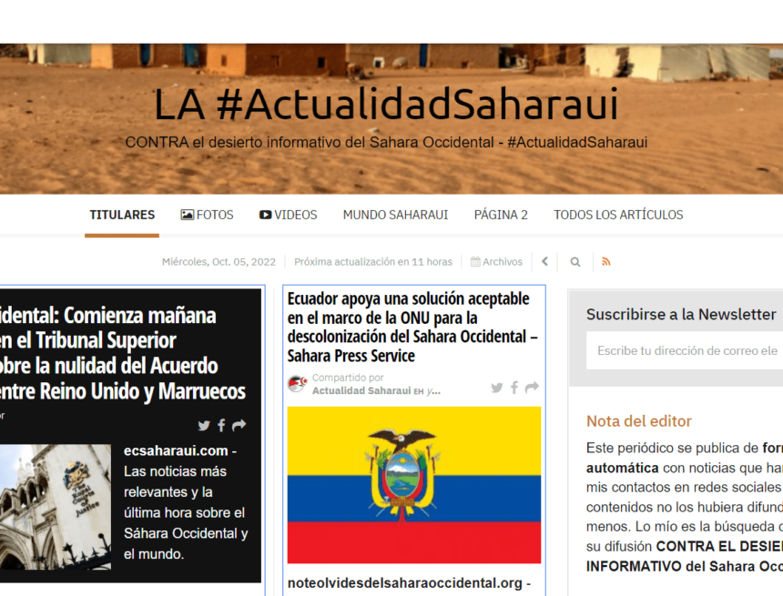 ¡LA ACTUALIDAD SAHARAUI! Las noticias del 5 de octubre de 2022