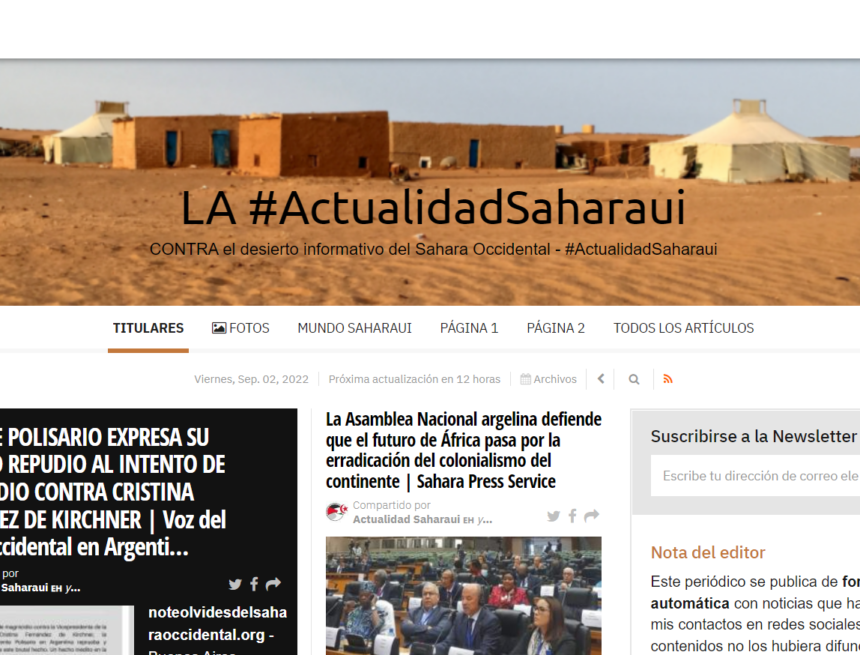 ¡SAHARA OCCIDENTAL! BOLETÍN de últimas noticias del 2 de septiembre de 2022