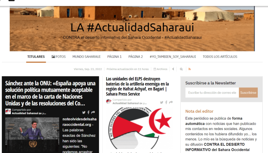 ¡LA ACTUALIDAD SAHARAUI! Las noticias del 23 de septiembre de 2022