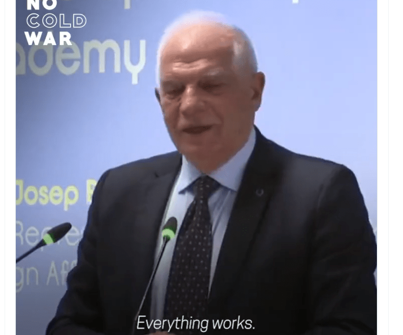 Josep Borrell «haciendo amigos» desde su tribuna europea… » Europa es un jardín. El resto del mundo es una jungla. Y la jungla podría invadir el jardín»