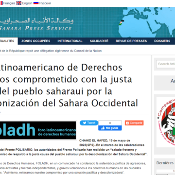 Foro Latinoamericano de Derechos Humanos comprometido con la justa causa del pueblo saharaui por la descolonización del Sahara Occidental | Sahara Press Service