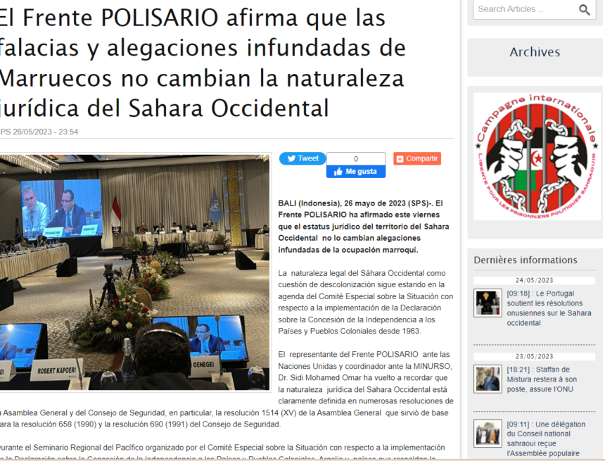 Vacaciones en Paz2023 #VEP2023 – 26/8/2023 – ¡LA ACTUALIDAD SAHARAUI!