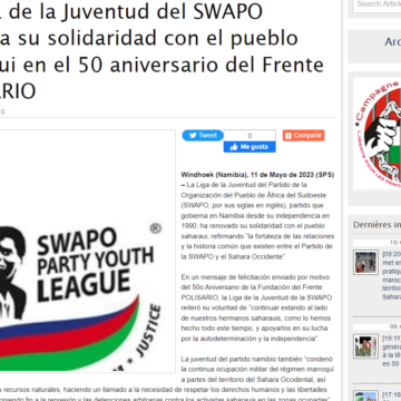 asdfgtyujk La Liga de la Juventud del SWAPO renueva su solidaridad con el pueblo saharaui en el 50 aniversario del Frente POLISARIO | Sahara Press Service
