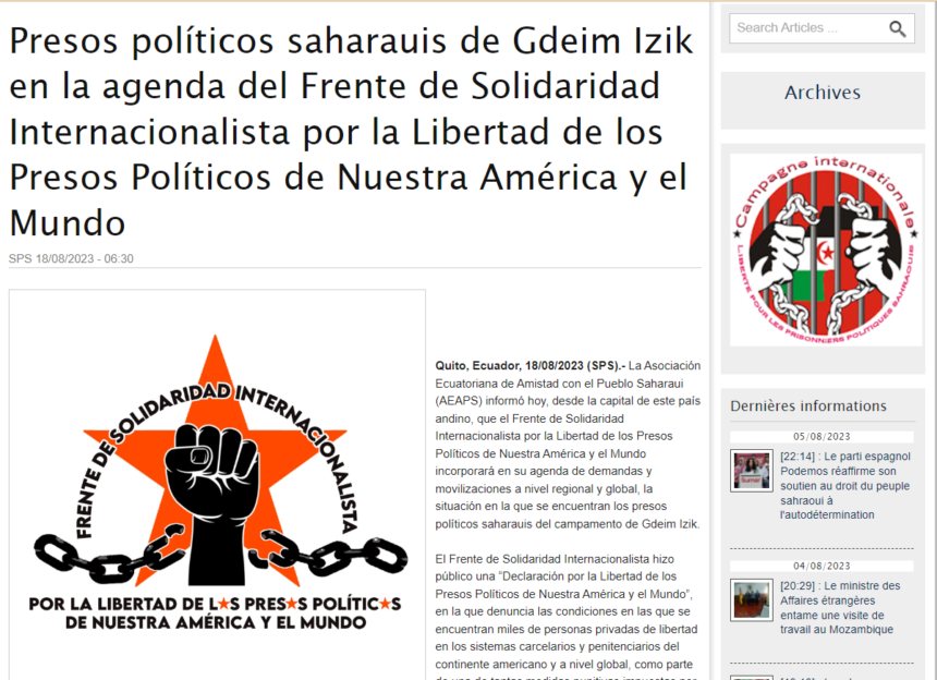 ¡LA ACTUALIDAD SAHARAUI! – 18/8/2023 – ÚLTIMAS NOTICIAS del Sahara Occidental￼