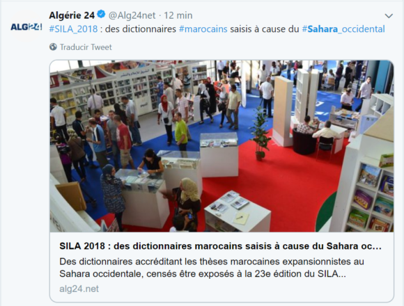 aswedesedrf SILA 2018 : des dictionnaires marocains saisis à cause du Sahara occidental parce qu’ils contenaient des cartographies interdites – alg24.net