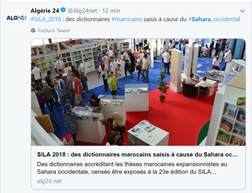 SILA 2018 : des dictionnaires marocains saisis à cause du Sahara occidental parce qu’ils contenaient des cartographies interdites – alg24.net