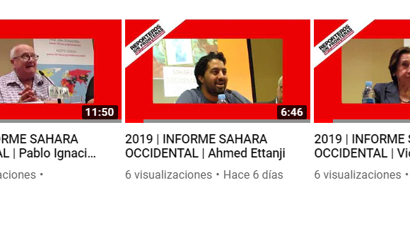 2019 | INFORME SAHARA OCCIDENTAL – Reporteros Sin Fronteras| Vídeos de intervenciones en presentación