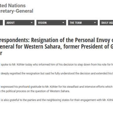 Dimite  Horst Köhler, como enviado personal del secretario general de La ONU en el Sáhara Occidental