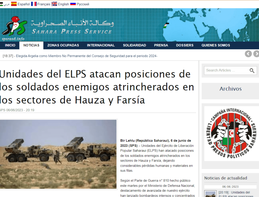 Unidades del ELPS atacan posiciones de los soldados enemigos atrincherados en los sectores de Hauza y Farsía | Sahara Press Service