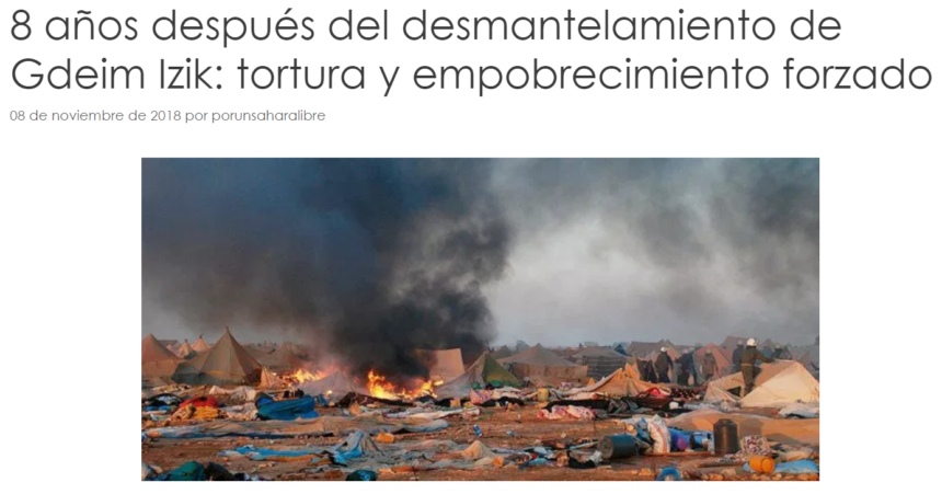 8 años después del desmantelamiento de Gdeim Izik: tortura y empobrecimiento forzado – POR UN SAHARA LIBRE .org