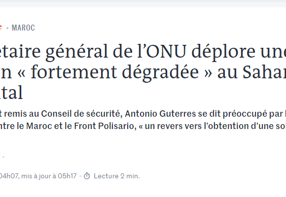 bghy789878 Le secrétaire général de l’ONU déplore une situation « fortement dégradée » au Sahara occidental