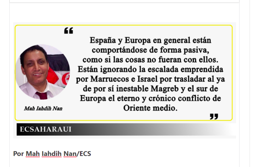 Marruecos e Israel: pretenden «palestinizar» la ribera Occidental del Mediterráneo