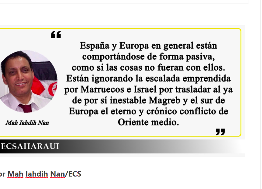 Marruecos e Israel: pretenden «palestinizar» la ribera Occidental del Mediterráneo