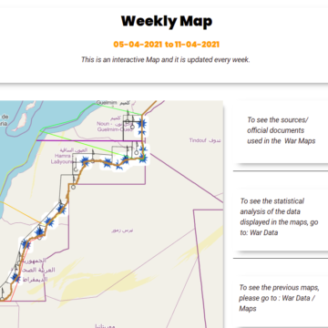 bgtyhn-2 Western Sahara War Archive (WSWA) tiene como objetivo informar y organizar datos semanalmente sobre la última etapa de la última guerra colonial en África, que comenzó el 13 de noviembre de 2020 en el Sáhara Occidental