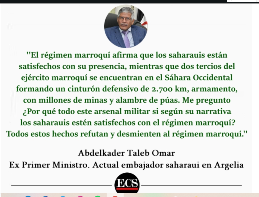 »El régimen marroquí adopta una política de mentiras y distorsiones para modificar la visión de la comunidad internacional sobre el conflicto saharaui y su forma de solución»