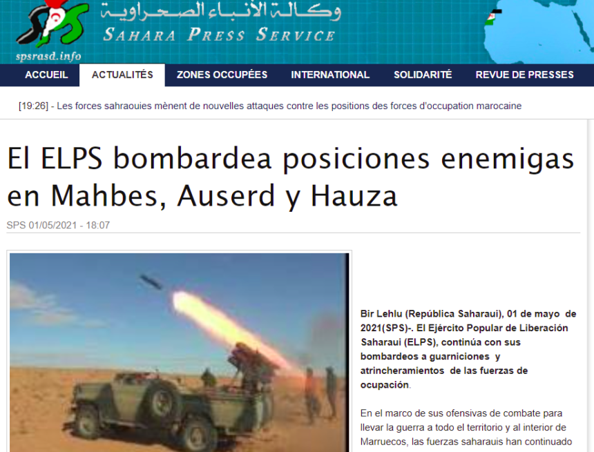 El ELPS bombardea posiciones enemigas en Mahbes, Auserd y Hauza | Sahara Press Service