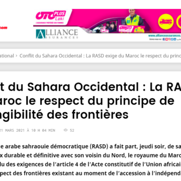 Conflit du Sahara Occidental : La RASD exige du Maroc le respect du principe de l’intangibilité des frontières – El Watan