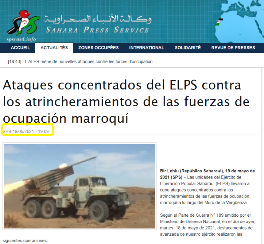 Ataques concentrados del ELPS contra los atrincheramientos de las fuerzas de ocupación marroquí | Sahara Press Service