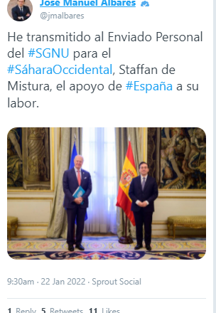 Albares traslada al enviado de la ONU para el Sáhara Occidental el completo apoyo de España