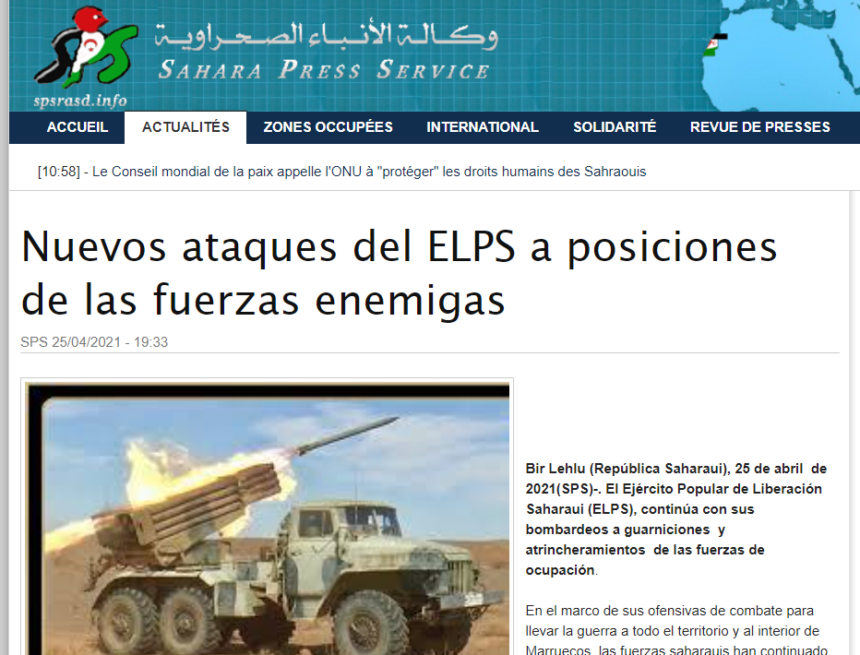 Nuevos ataques del ELPS a posiciones de las fuerzas enemigas | Sahara Press Service
