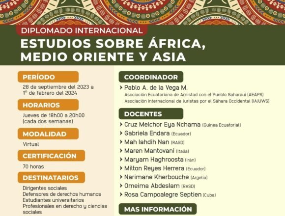 Universidad de Tifariti y Universidad de La Tierra – Ecuador abren inscripciones a Diplomado en Estudios sobre África, Medio Oriente y Asia | Sahara Press Service