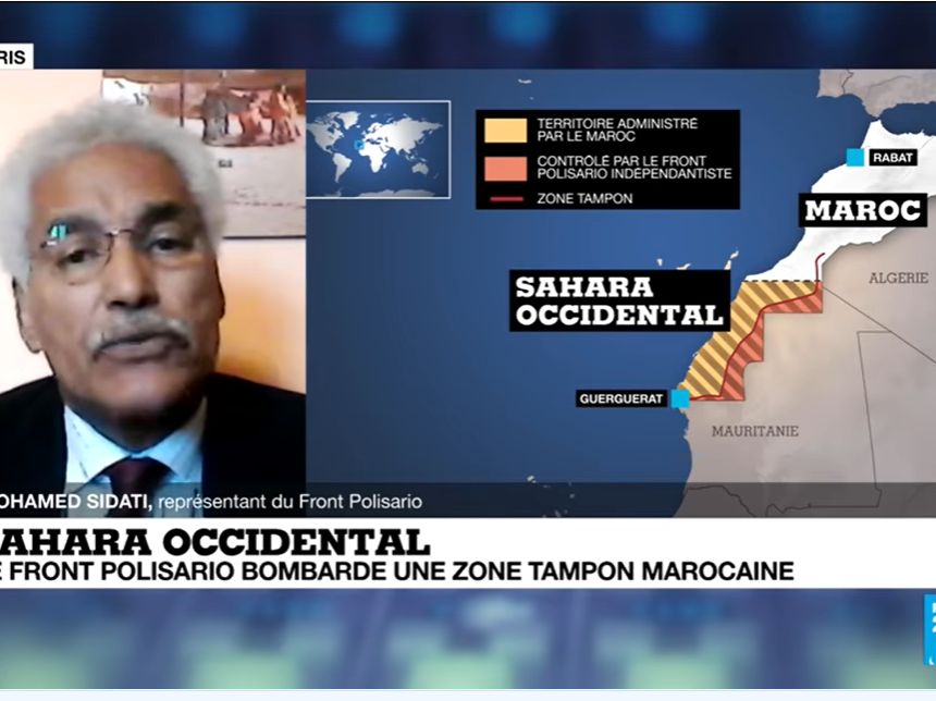 Entretien en FRANCE24 avec le délégué du Front Polisario en France sur la dernière opération militaire contre Guerguerat au sud du Sahara occidental 