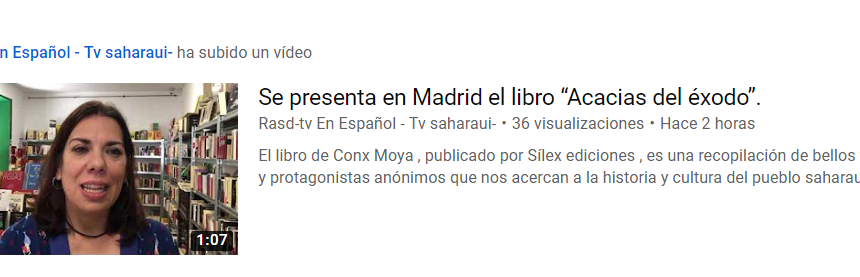ertyfr Se presenta en Madrid el libro “Acacias del éxodo” – Rasd-tv En Español – Tv saharaui-
