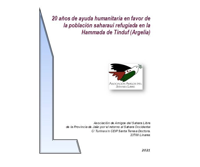 Amigos del Sahara Libre »  PROYECTO DE SENSIBILIZACIÓN EN APOYO A LOS PROYECTOS DE AYUDA HUMANITARIA EN FAVOR DE LA POBLACIÓN SAHARAUI REFUGIADA EN TINDUF (ARGELIA) (V); SUBVENCIONADO POR DIPUTACIÓN PROVINCIAL DE JAÉN, ÁREA DE PRESIDENCIA