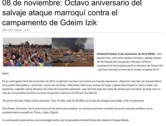 img_0739 8 de noviembre: Octavo aniversario del salvaje ataque marroquí contra el campamento de Gdeim Izik | Sahara Press Service
