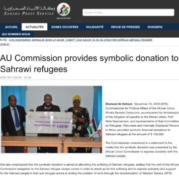 AU Commission provides symbolic donation to Sahrawi refugees | Sahara Press Service
