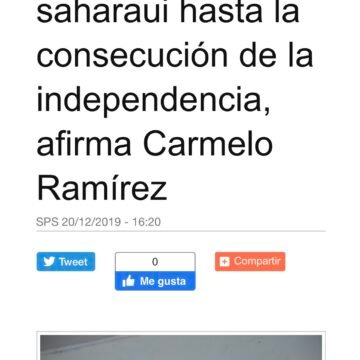 El movimiento solidario español con el pueblo saharaui hasta la consecución de la independencia, afirma Carmelo Ramírez | Sahara Press Service