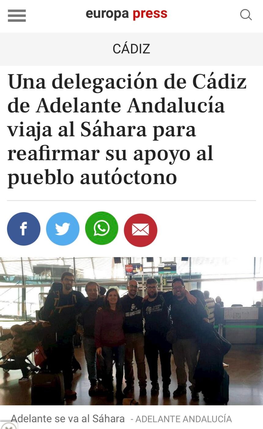 Una delegación de Cádiz de Adelante Andalucía viaja al Sáhara para reafirmar su apoyo al pueblo autóctono