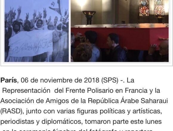 La Representación del Frente POLISARIO en Francia participa en el funeral del difunto reportero amigo del pueblo saharaui, Gérald Bloncourt | Sahara Press Service